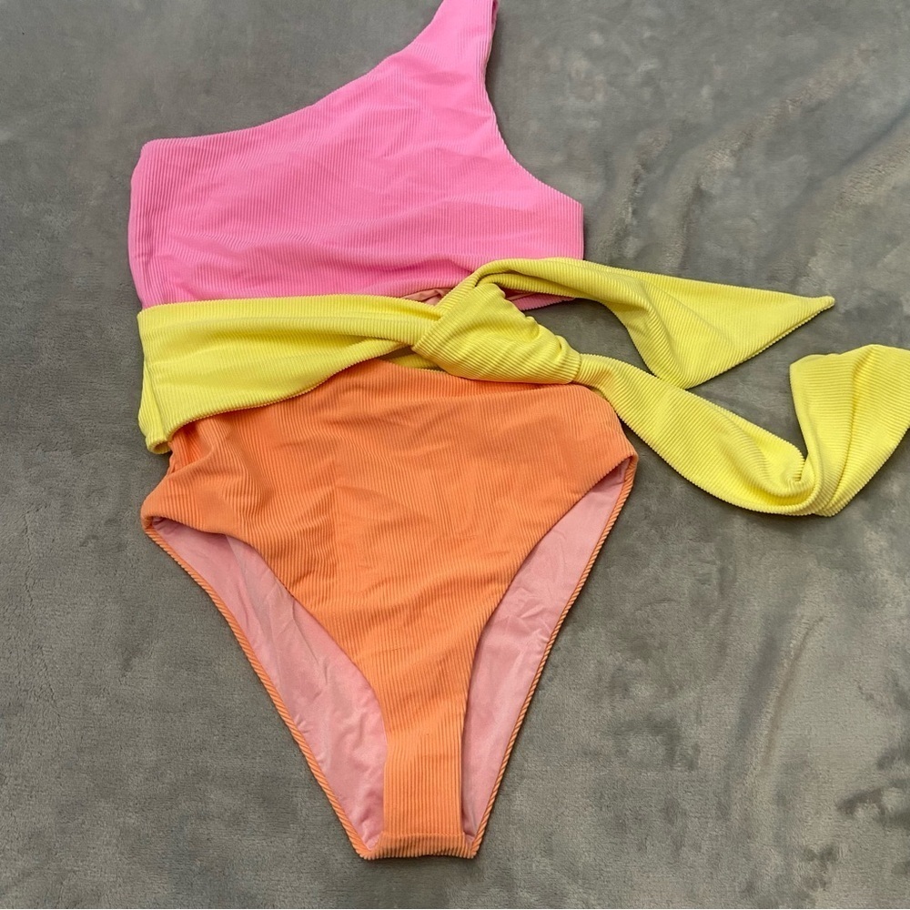 New! Beach Riot Carlie Fruity Colorblock One Piece Swimsuit 24038 - Picture 7 of 12